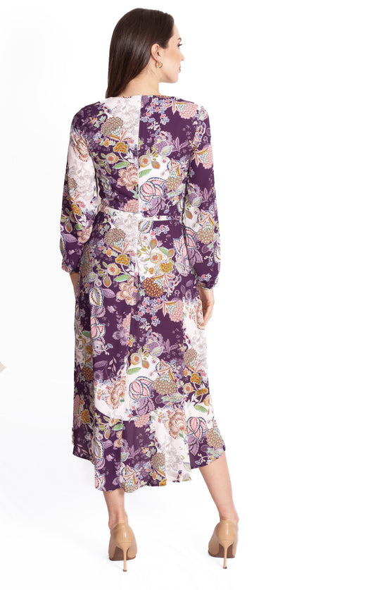 Vestido Estampado Floral Morado