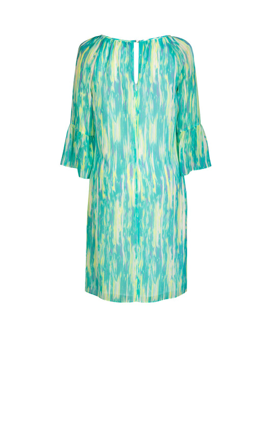 Vestido de chifón estampado en Verde Agua