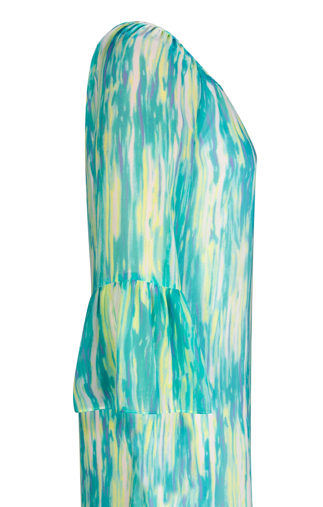 Vestido de chifón estampado en Verde Agua