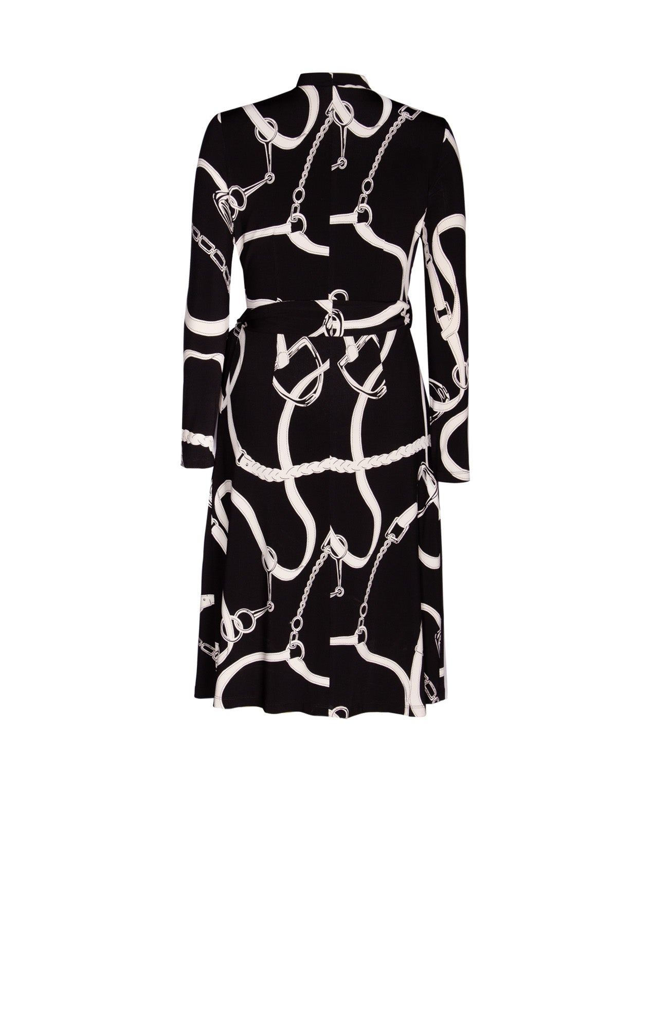 Vestido Estampado Cintas Blanco y Negro