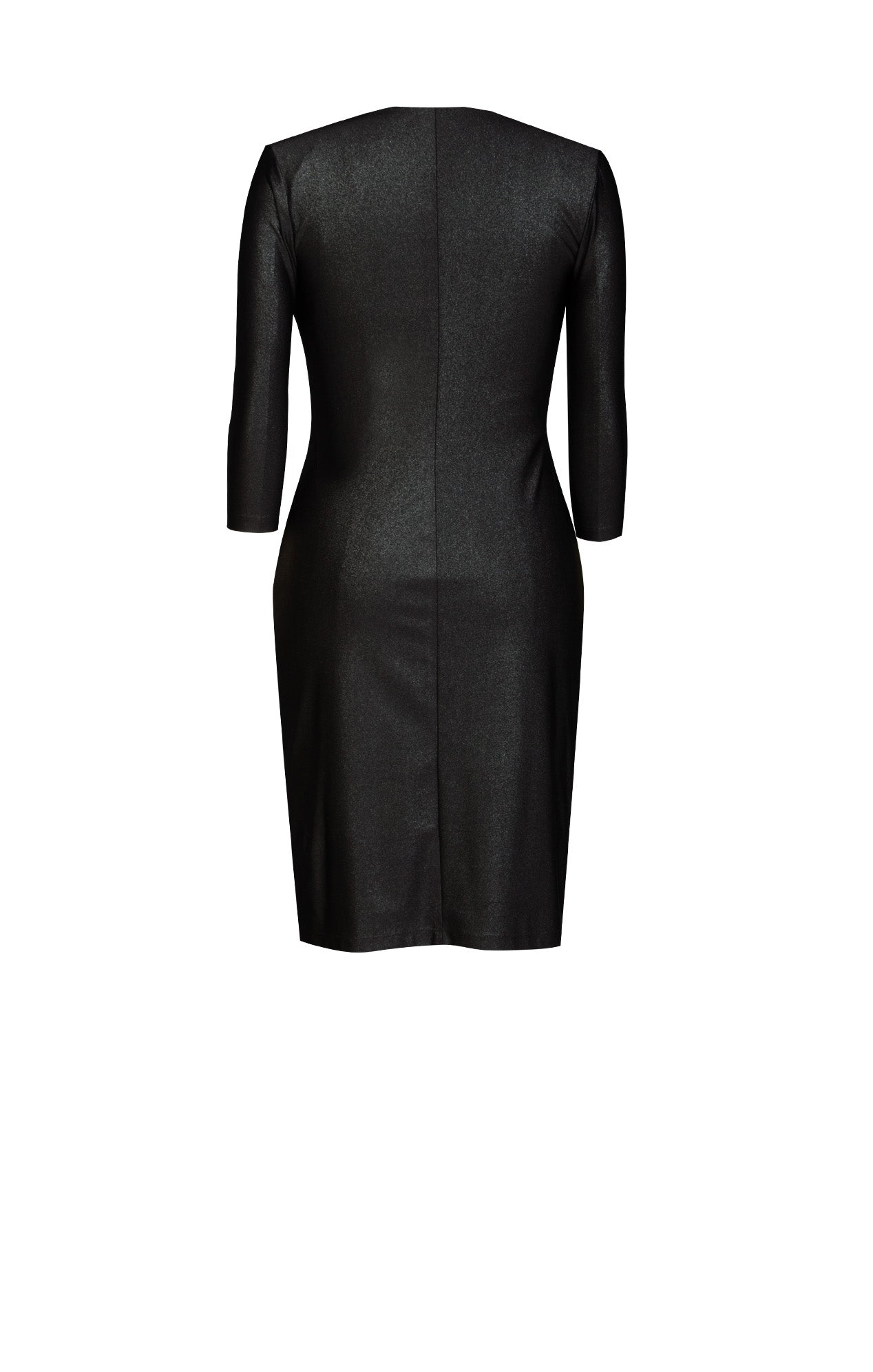 Vestido Negro Brillante Envolvente