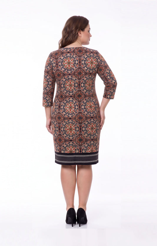 Vestido de licra estampado tipo Mosaico