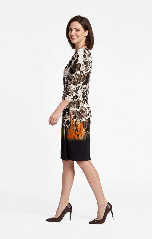 Vestido de Licra Estampado Otoñal