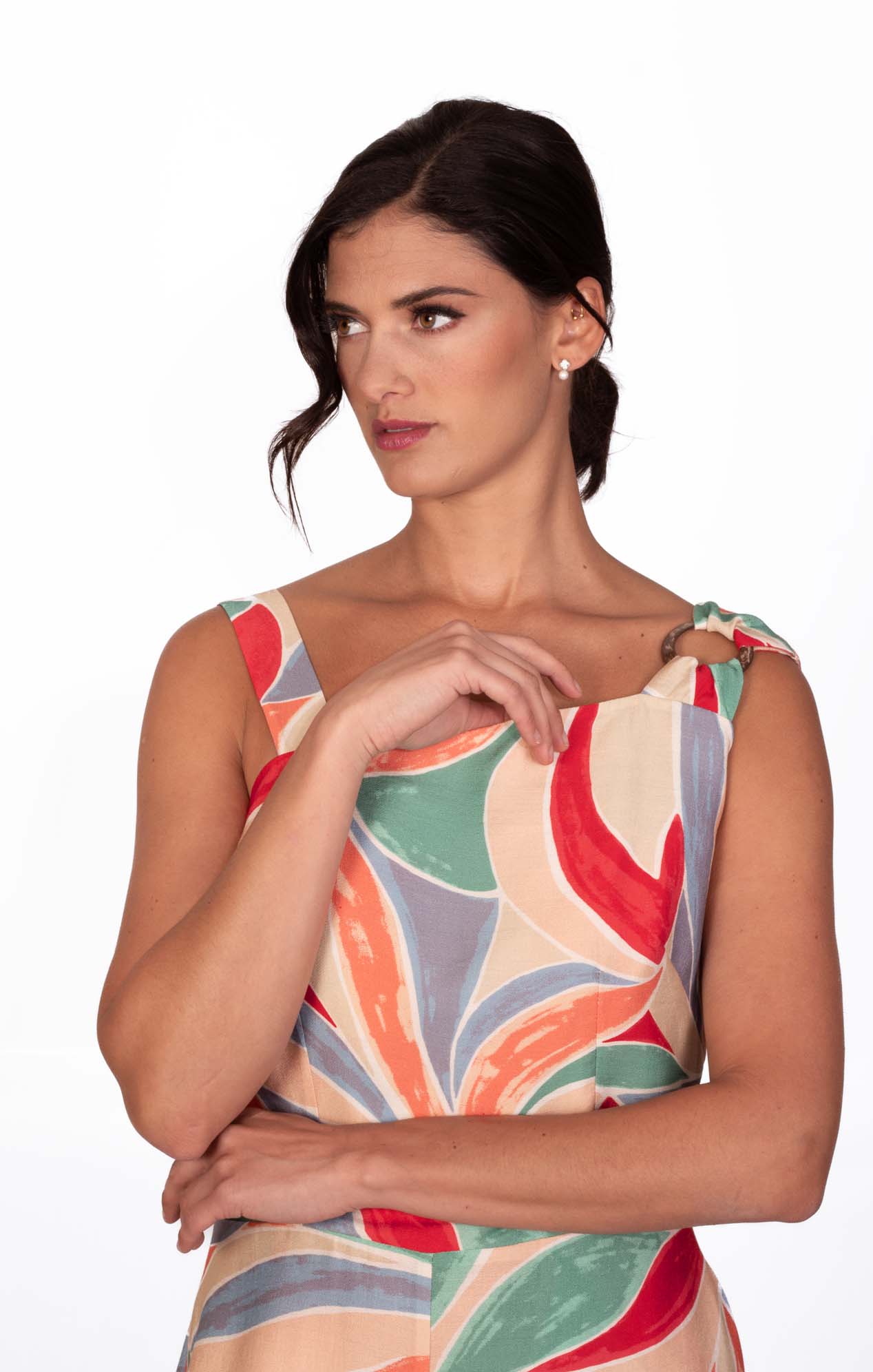 Jumpsuit / Palazzo Multicolor con argolla en tirante