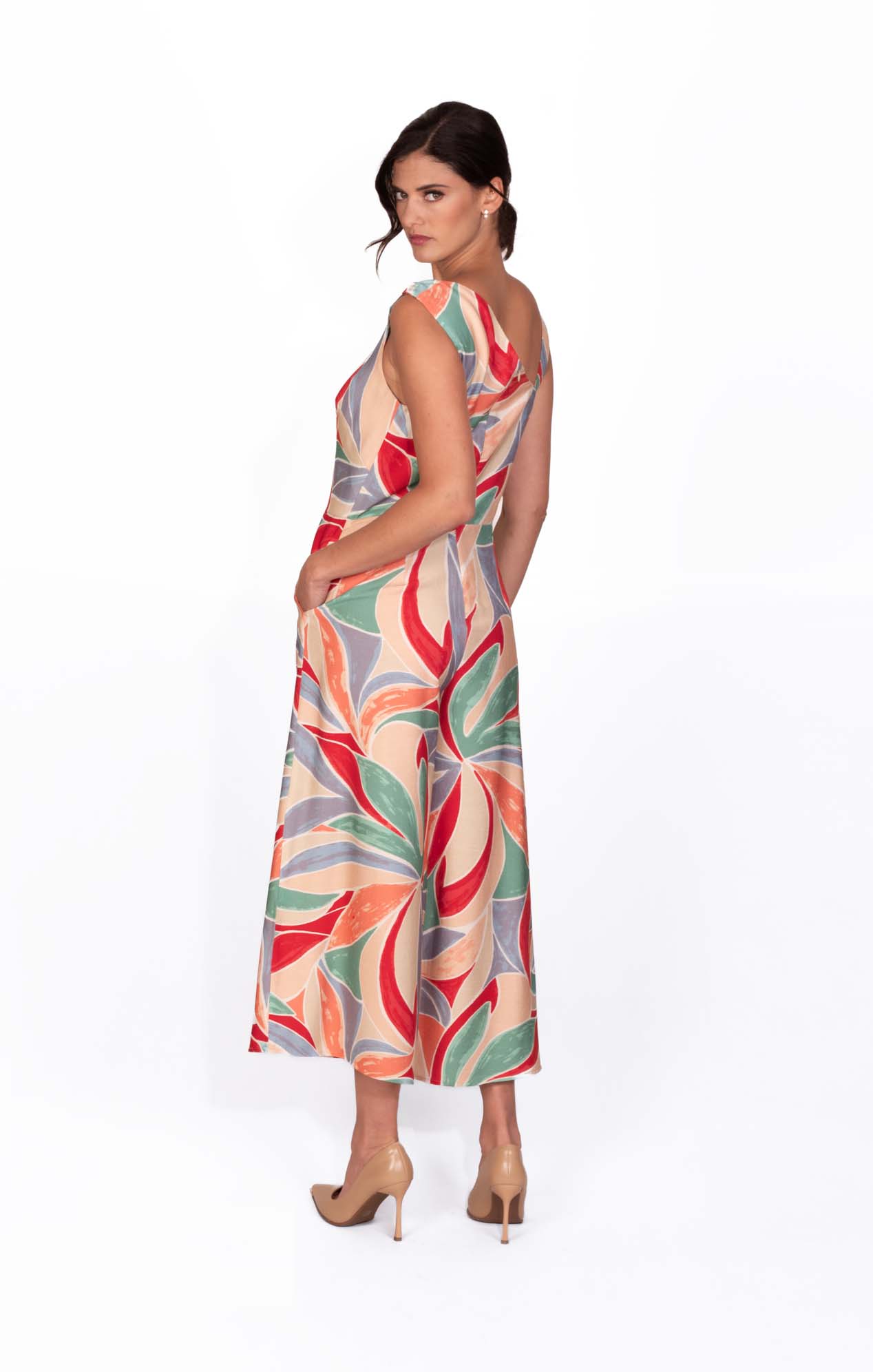 Jumpsuit / Palazzo Multicolor con argolla en tirante