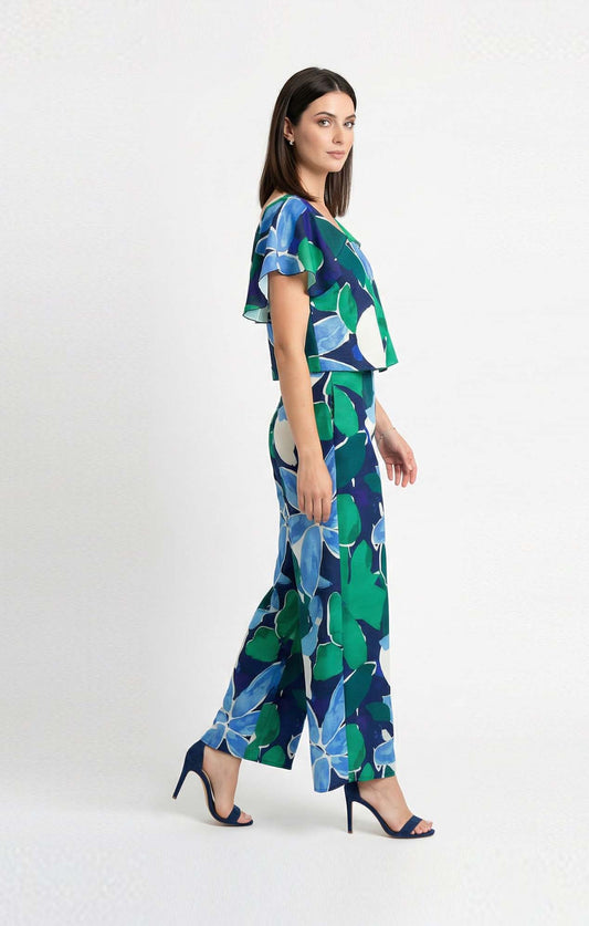 Jumpsuit / Palazzo Macro estampado azul.