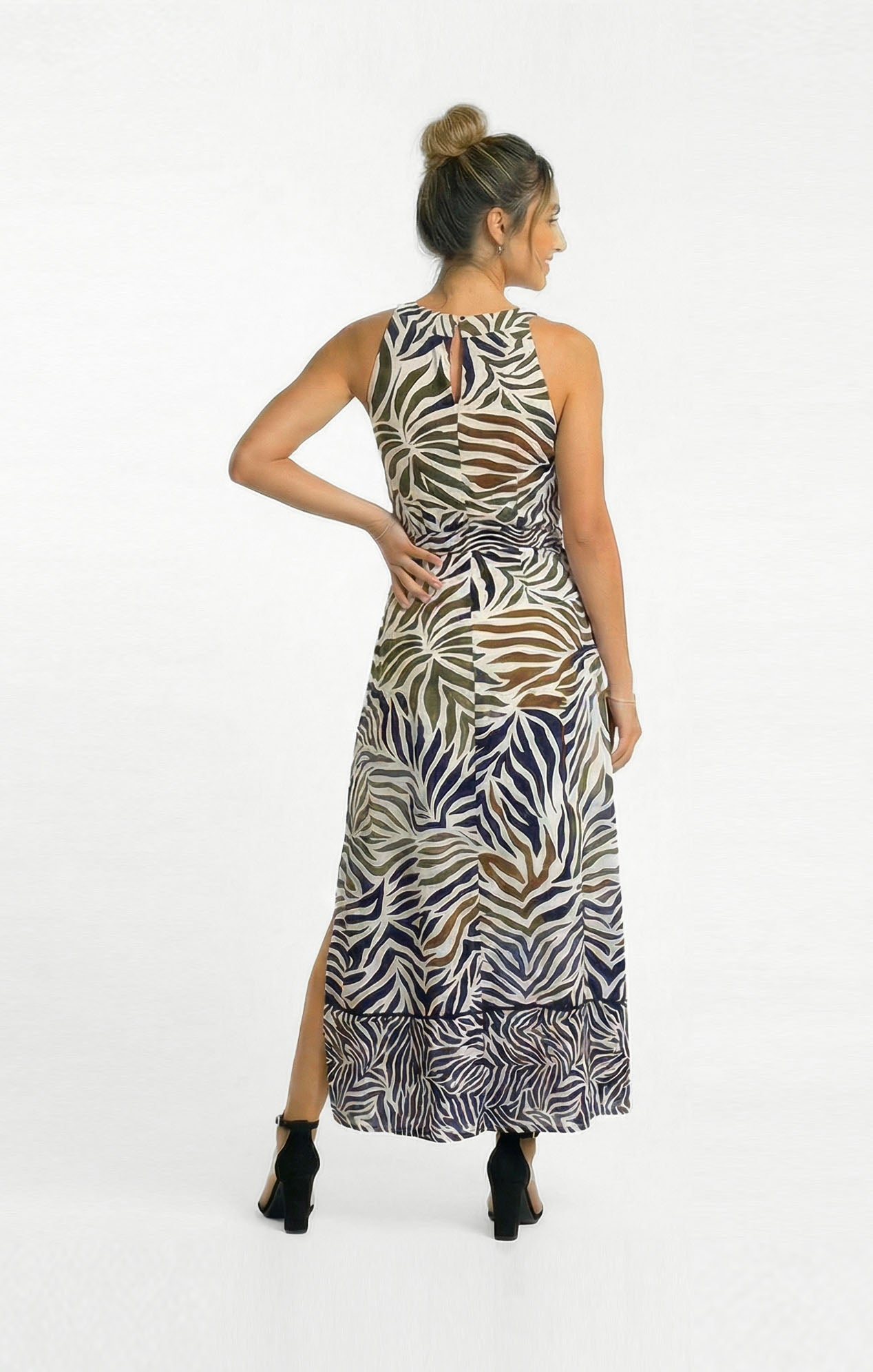 Vestido Halter Maxi Animal Print
