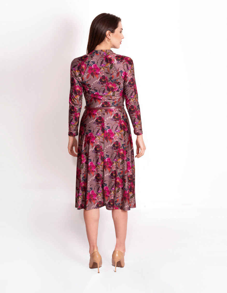 Vestido de licra Floral talle cruzado