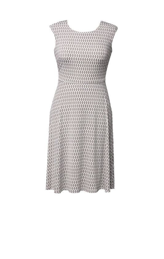 Vestido Estampado Beige con amarre