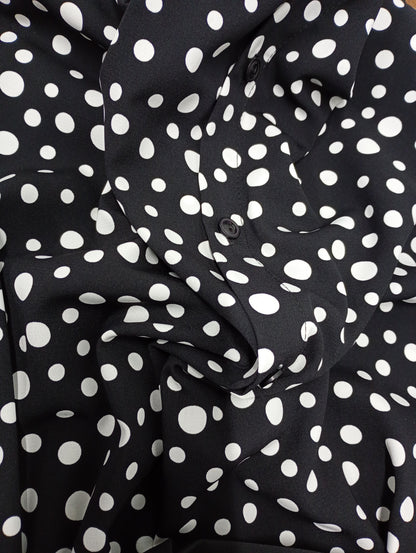 Vestido camisero estampado en lunares