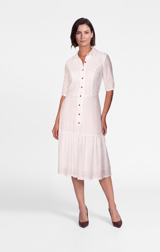 Vestido blanco estilo camisero