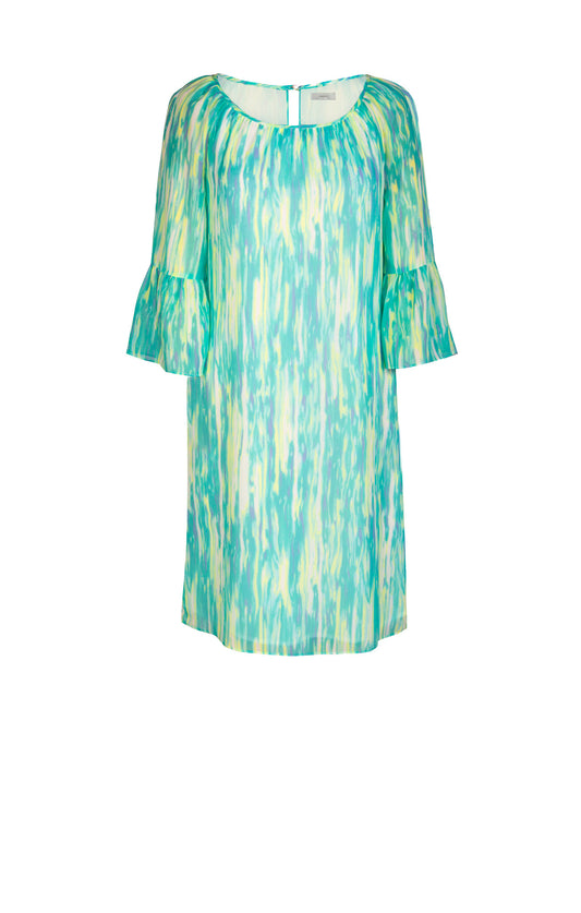 Vestido de chifón estampado en Verde Agua