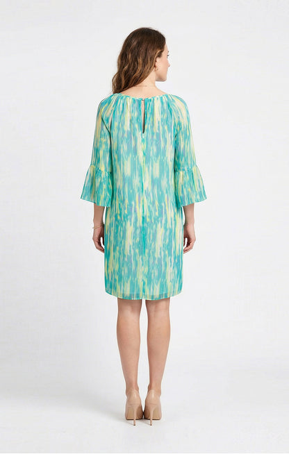 Vestido de chifón estampado en Verde Agua