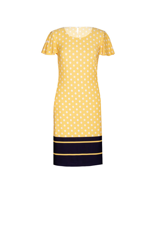 Vestido Amarillo Estampado Puntos
