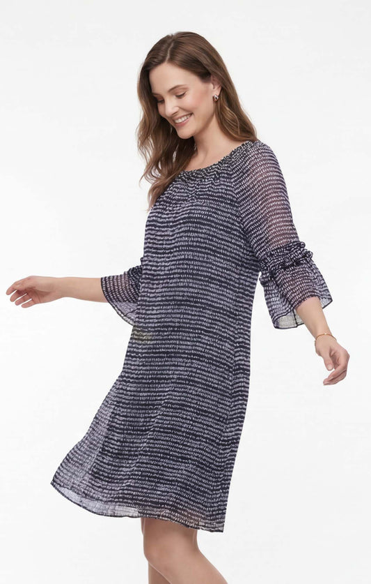 Vestido de chifón estampado Marino