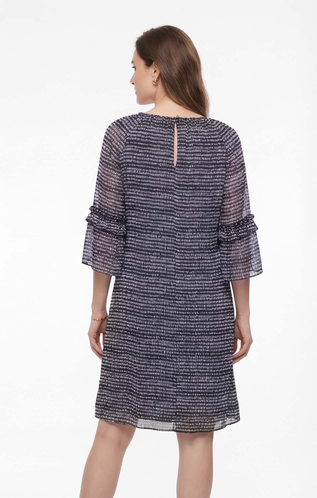 Vestido de chifón estampado Marino
