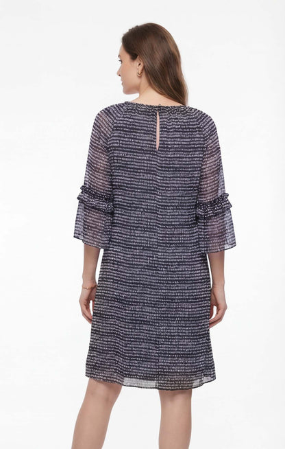 Vestido de chifón estampado Marino