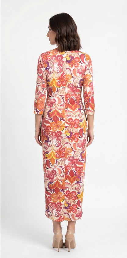 Vestido estampado de licra Coral / OUTLET