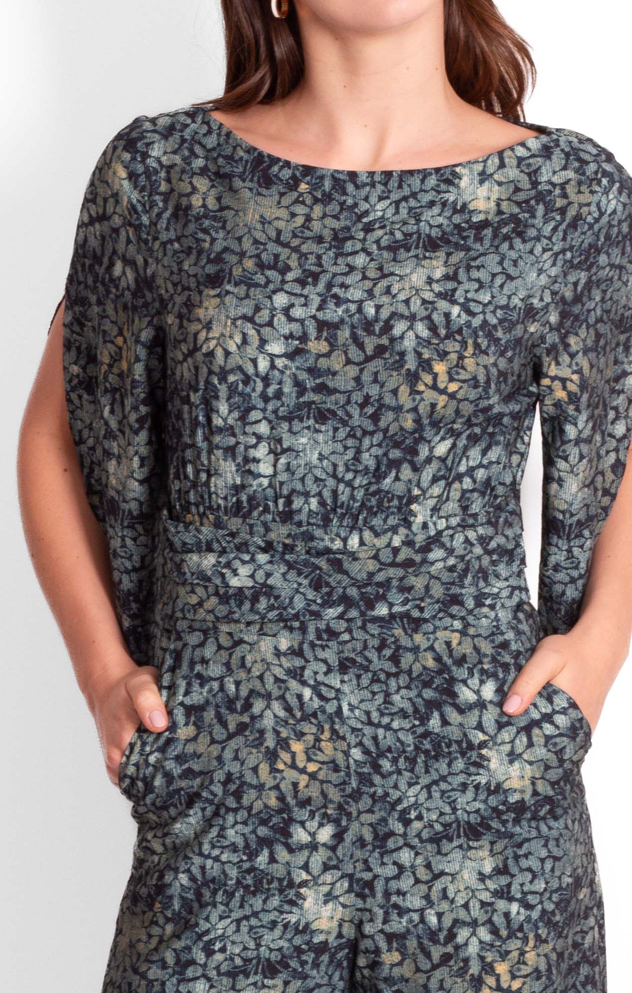 Jumpsuit Estampado Marino con Verde agua