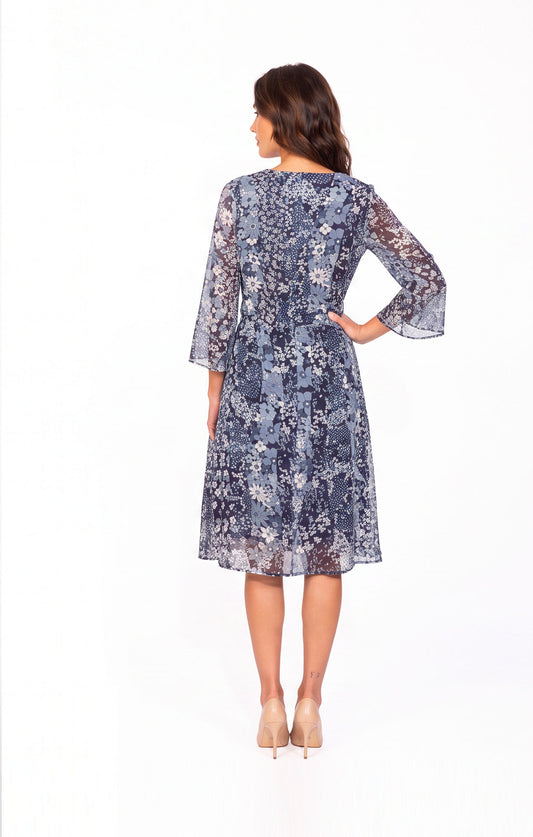 Vestido estampado flores azul