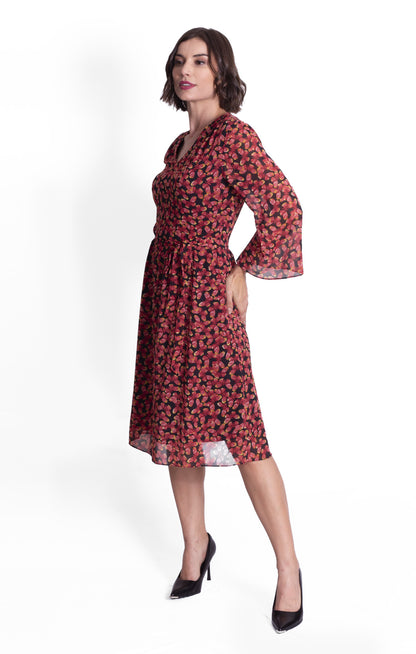 Vestido estampado Mariposas Negro