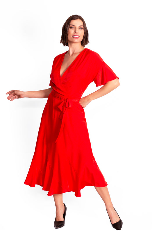 Vestido Rojo satinado