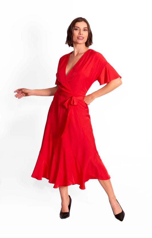 Vestido Rojo satinado