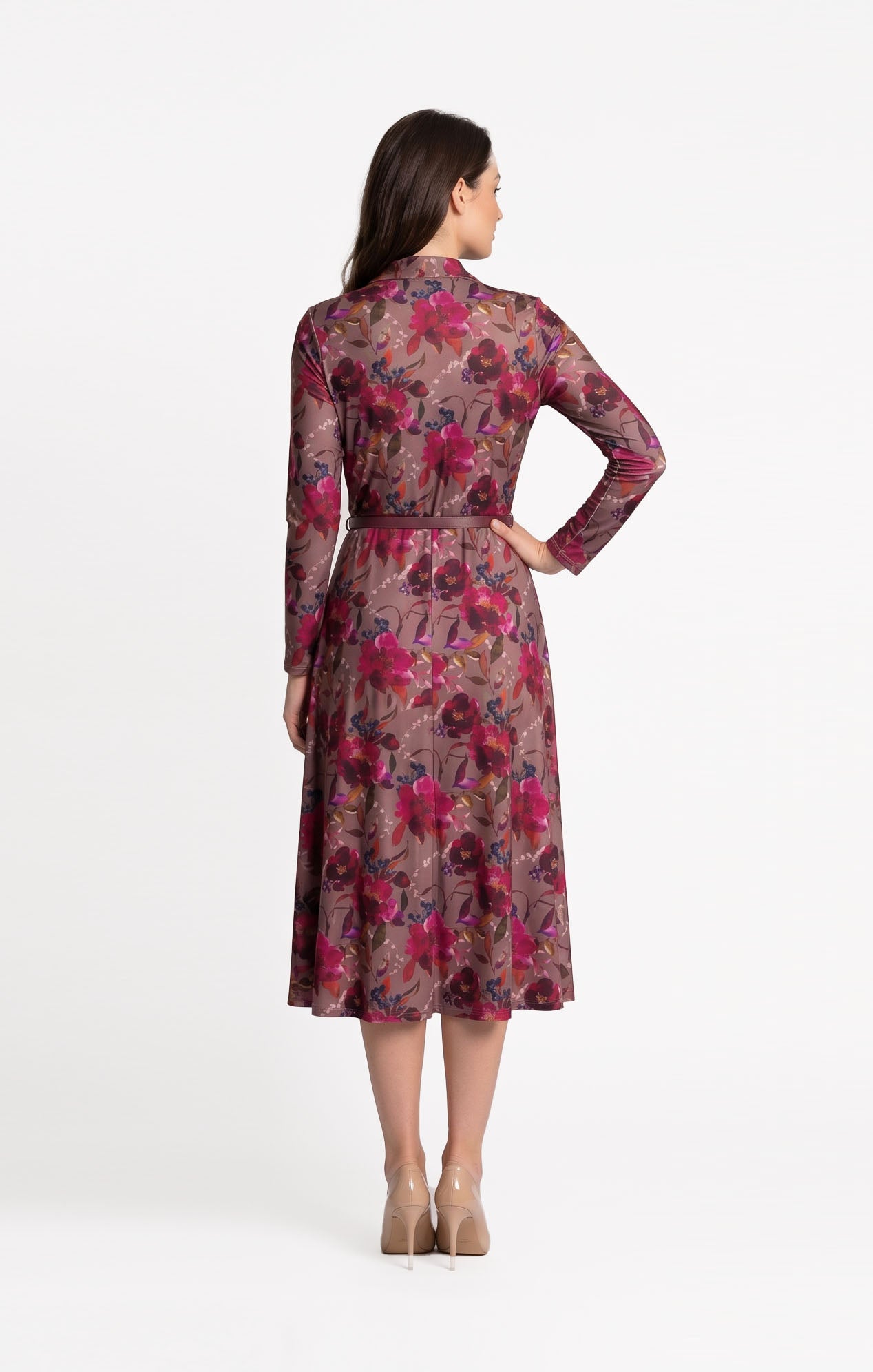 Vestido de licra Floral talle cruzado