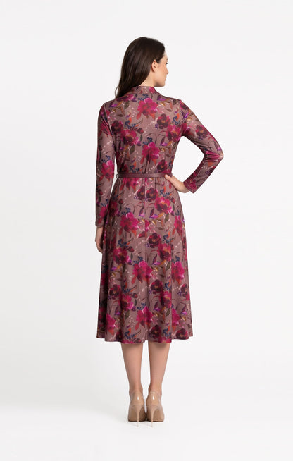 Vestido de licra Floral talle cruzado