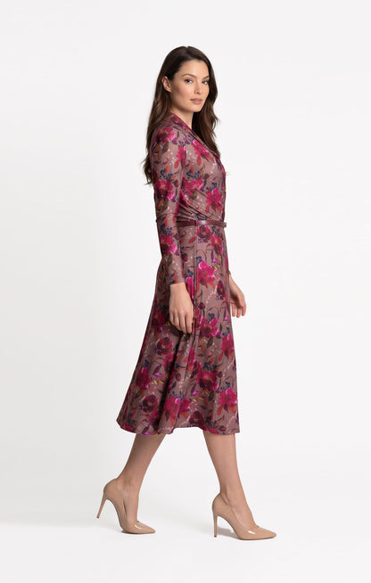 Vestido de licra Floral talle cruzado
