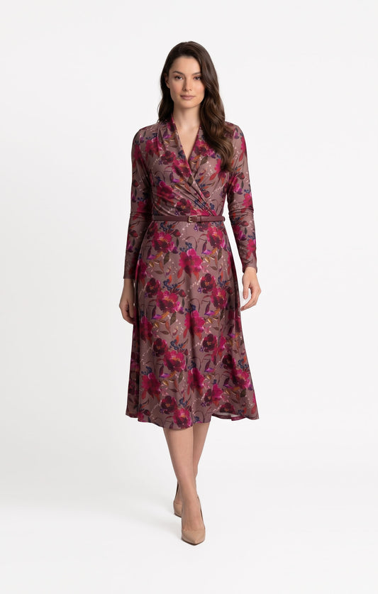 Vestido de licra Floral talle cruzado