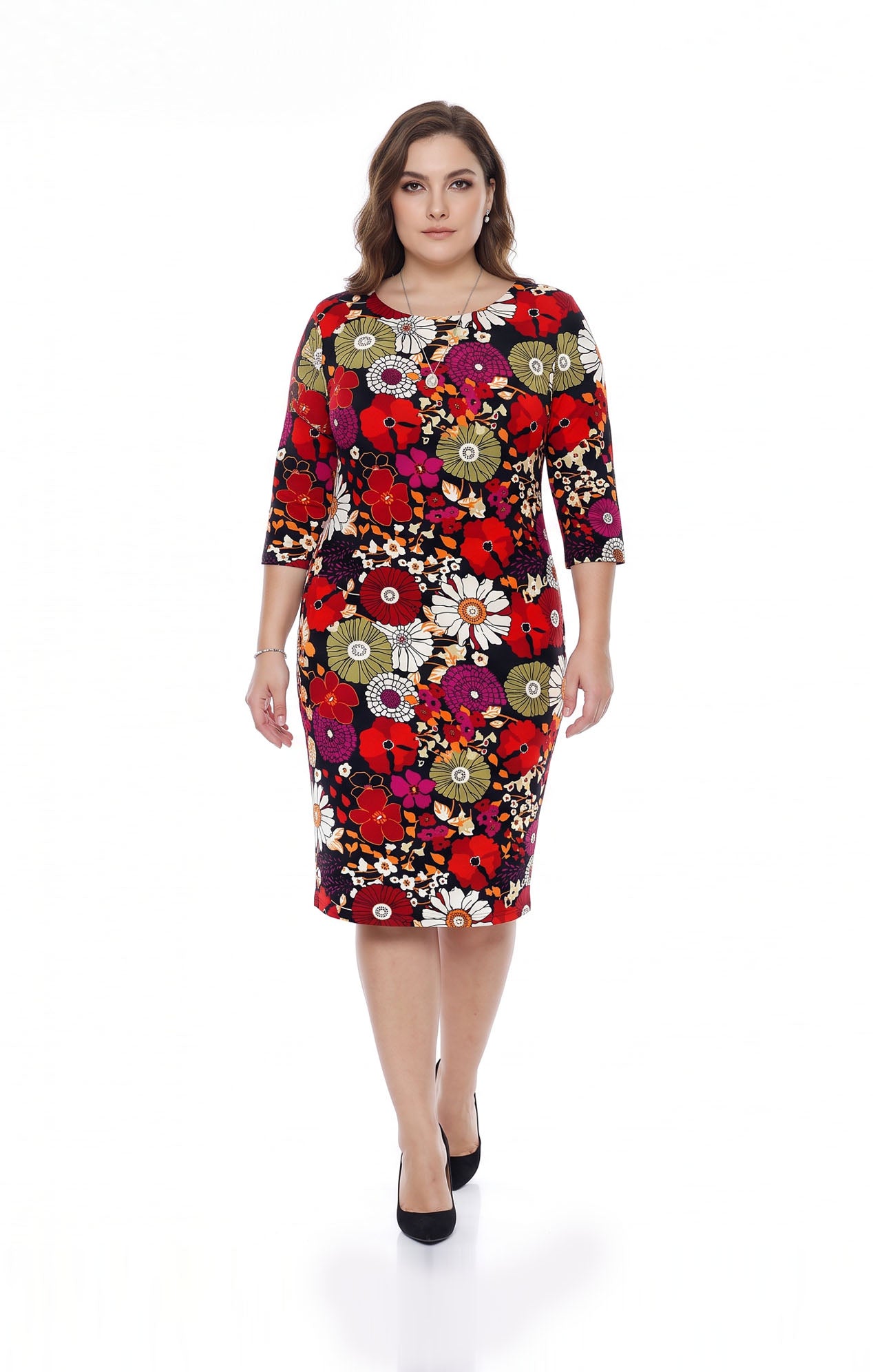 Vestido de licra estampado Floral recto