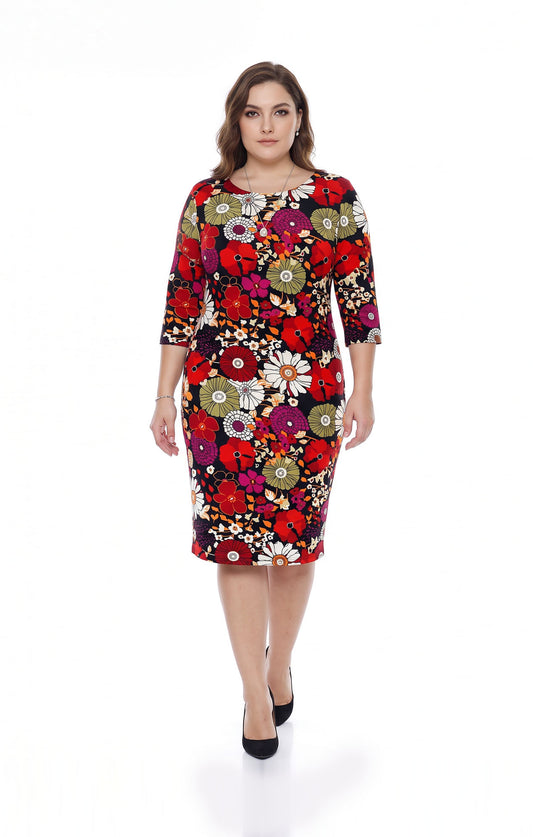 Vestido de licra estampado Floral recto