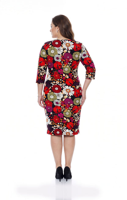 Vestido de licra estampado Floral recto