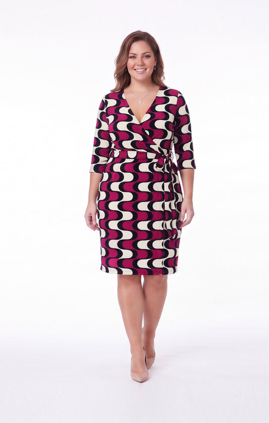 Vestido de licra estampado Envolvente