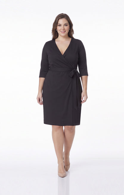 Vestido de licra Negro Envolvente