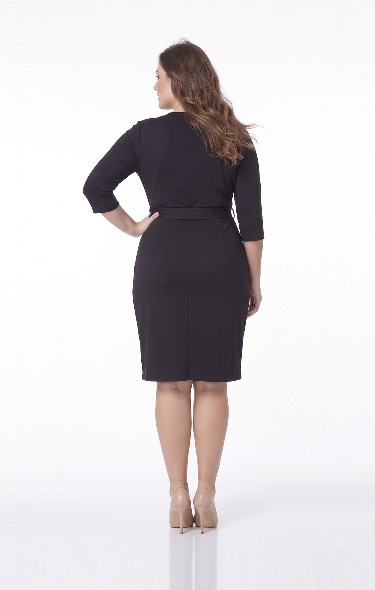 Vestido de licra Negro Envolvente
