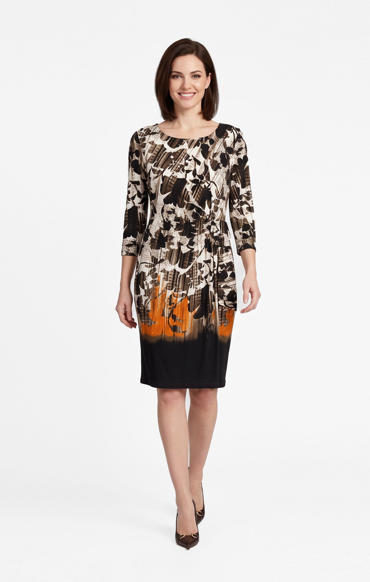 Vestido de Licra Estampado Otoñal
