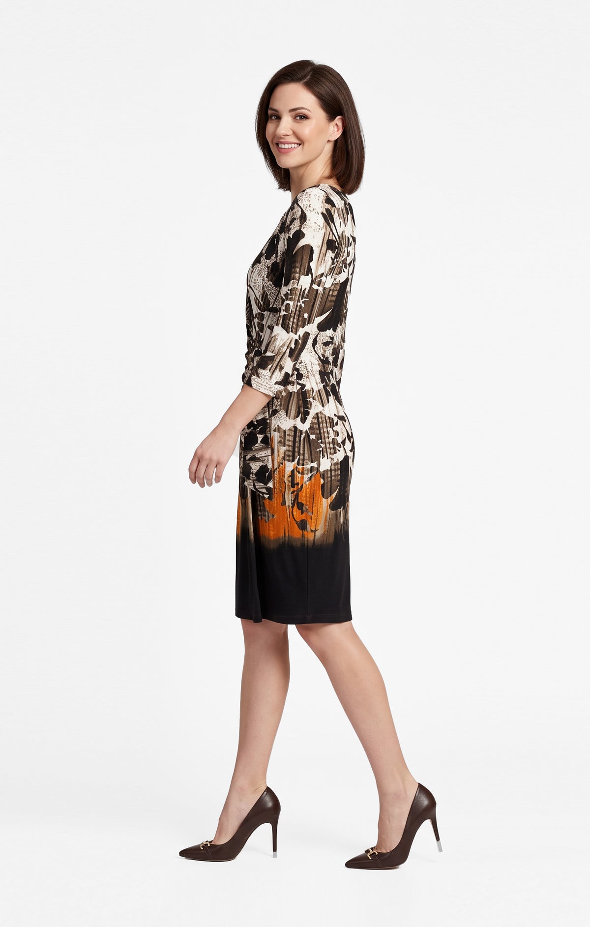 Vestido de Licra Estampado Otoñal