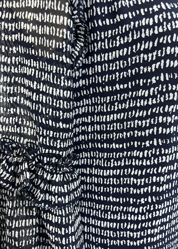 Vestido de chifón estampado Marino