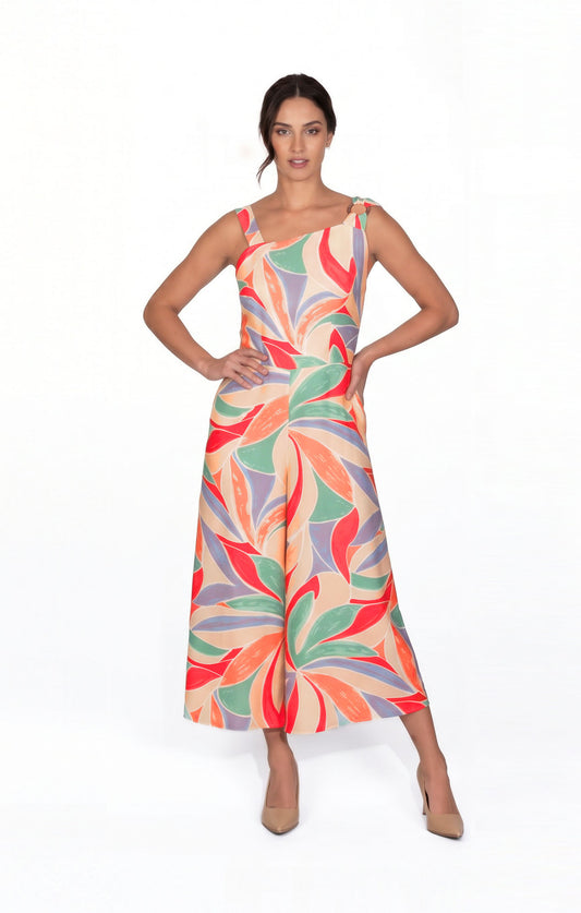 Jumpsuit / Palazzo Multicolor  con argolla en tirante