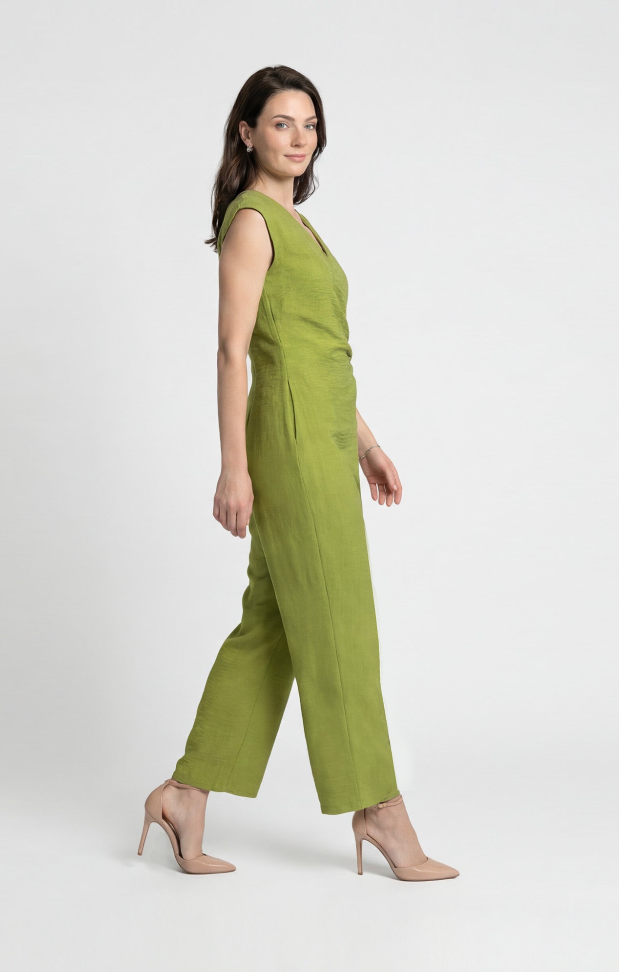 Jumpsuit Verde Manzana look lino