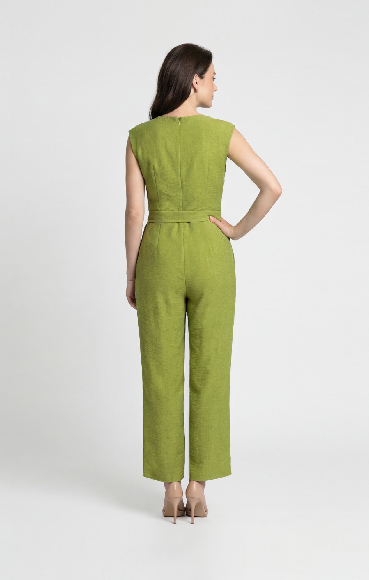 Jumpsuit Verde Manzana look lino