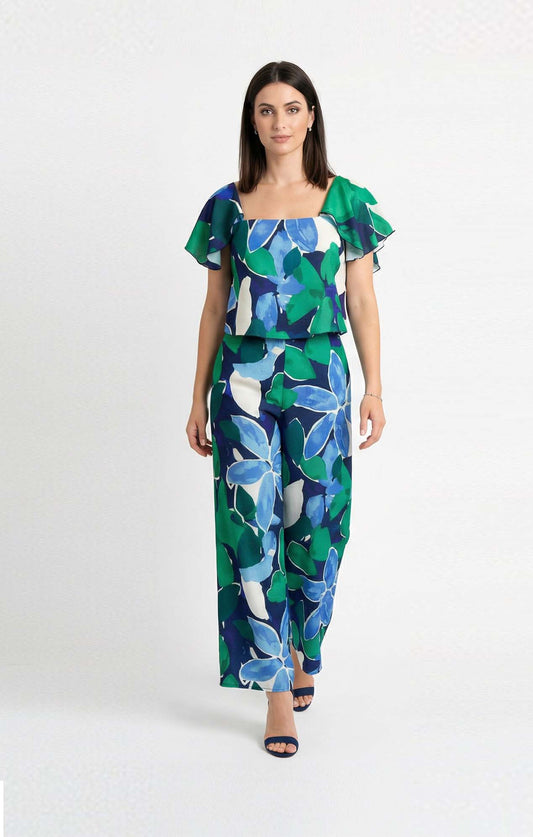 Jumpsuit / Palazzo Macro estampado azul.