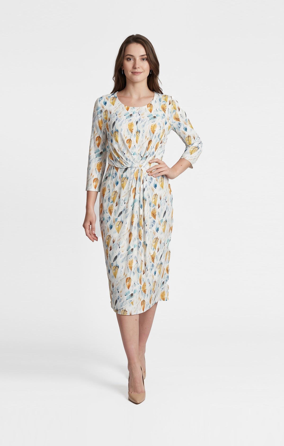 Vestido estampado hojas