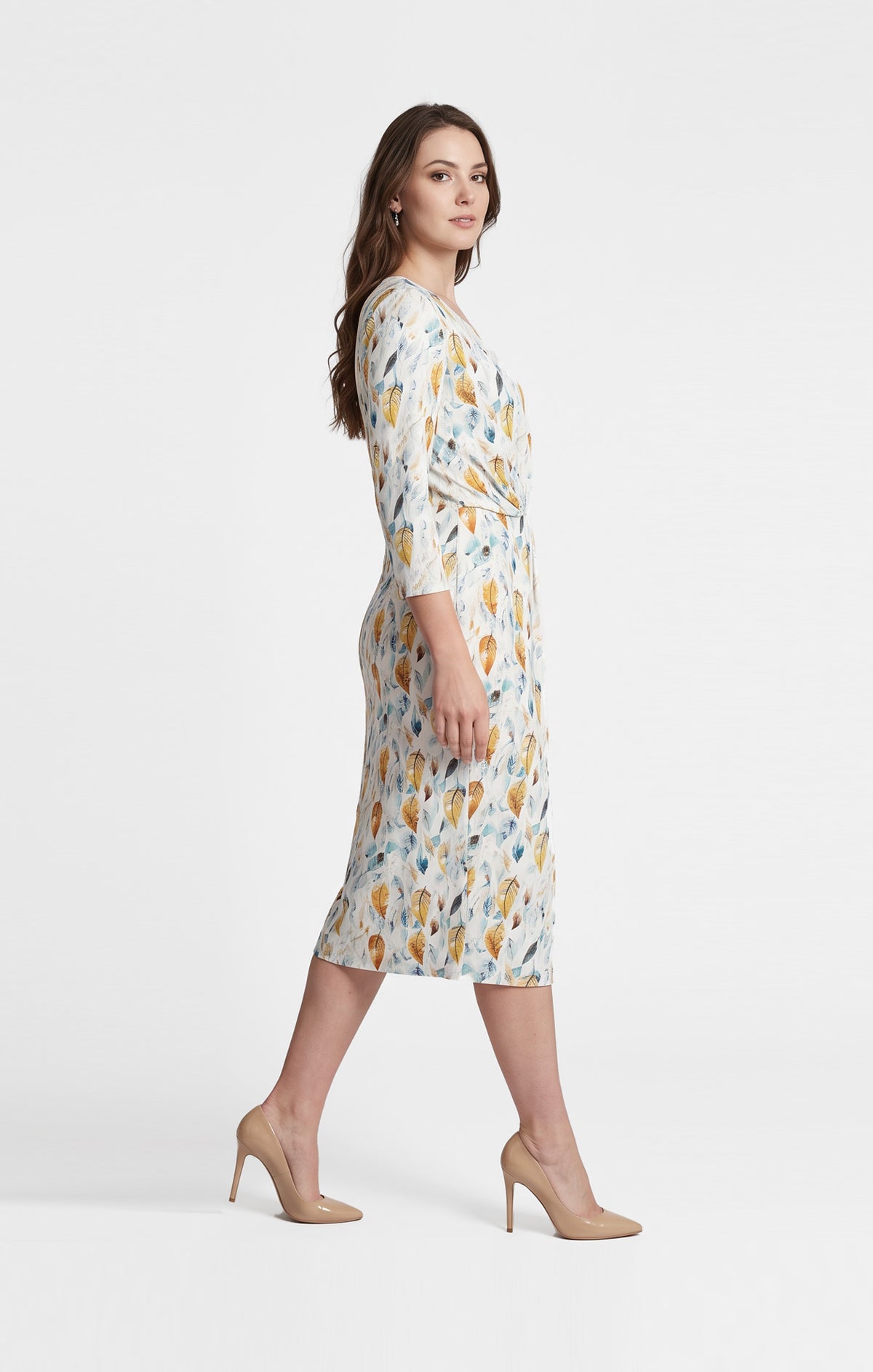 Vestido estampado hojas