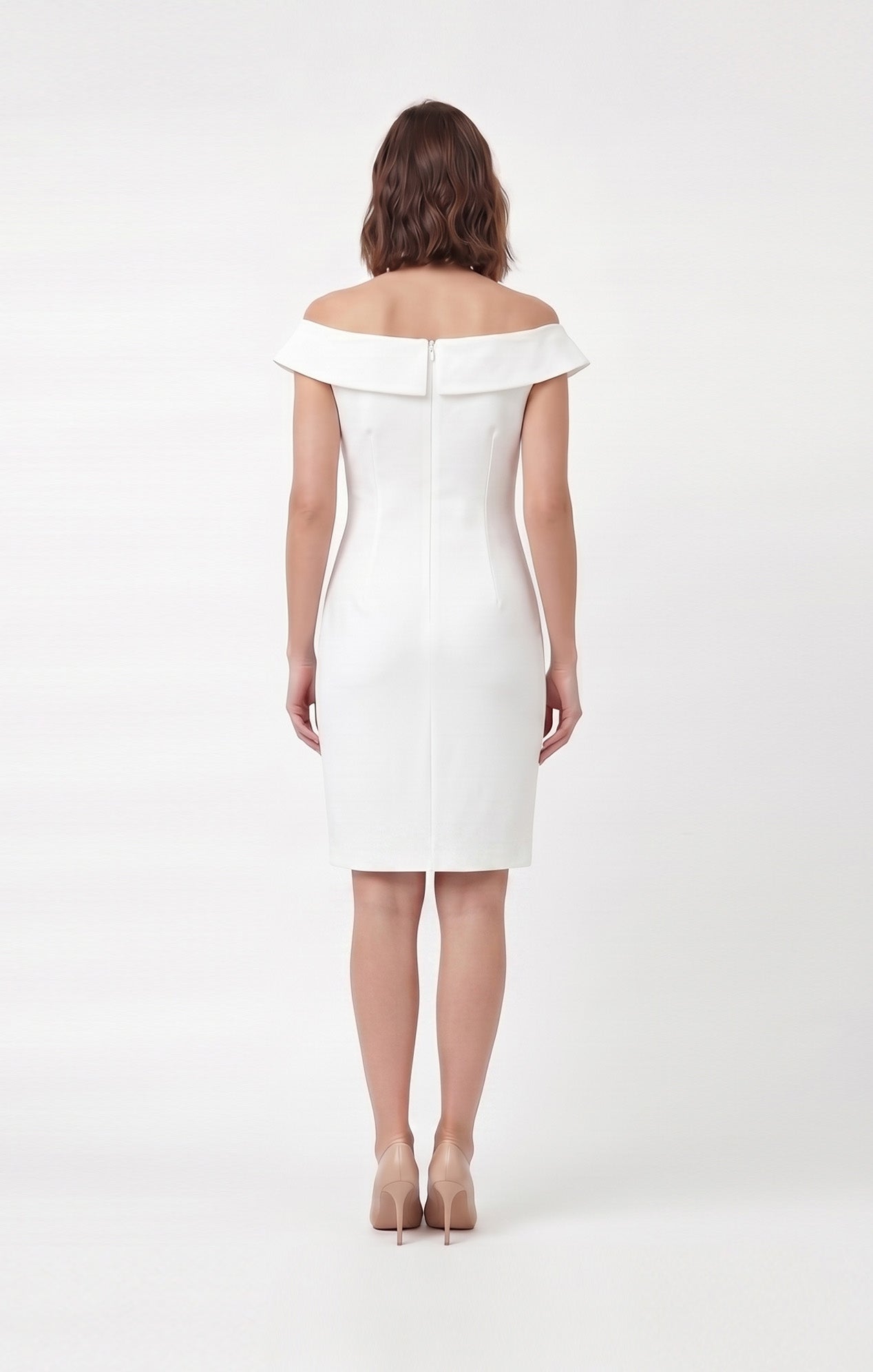 Vestido Bardot Blanco con escarolas