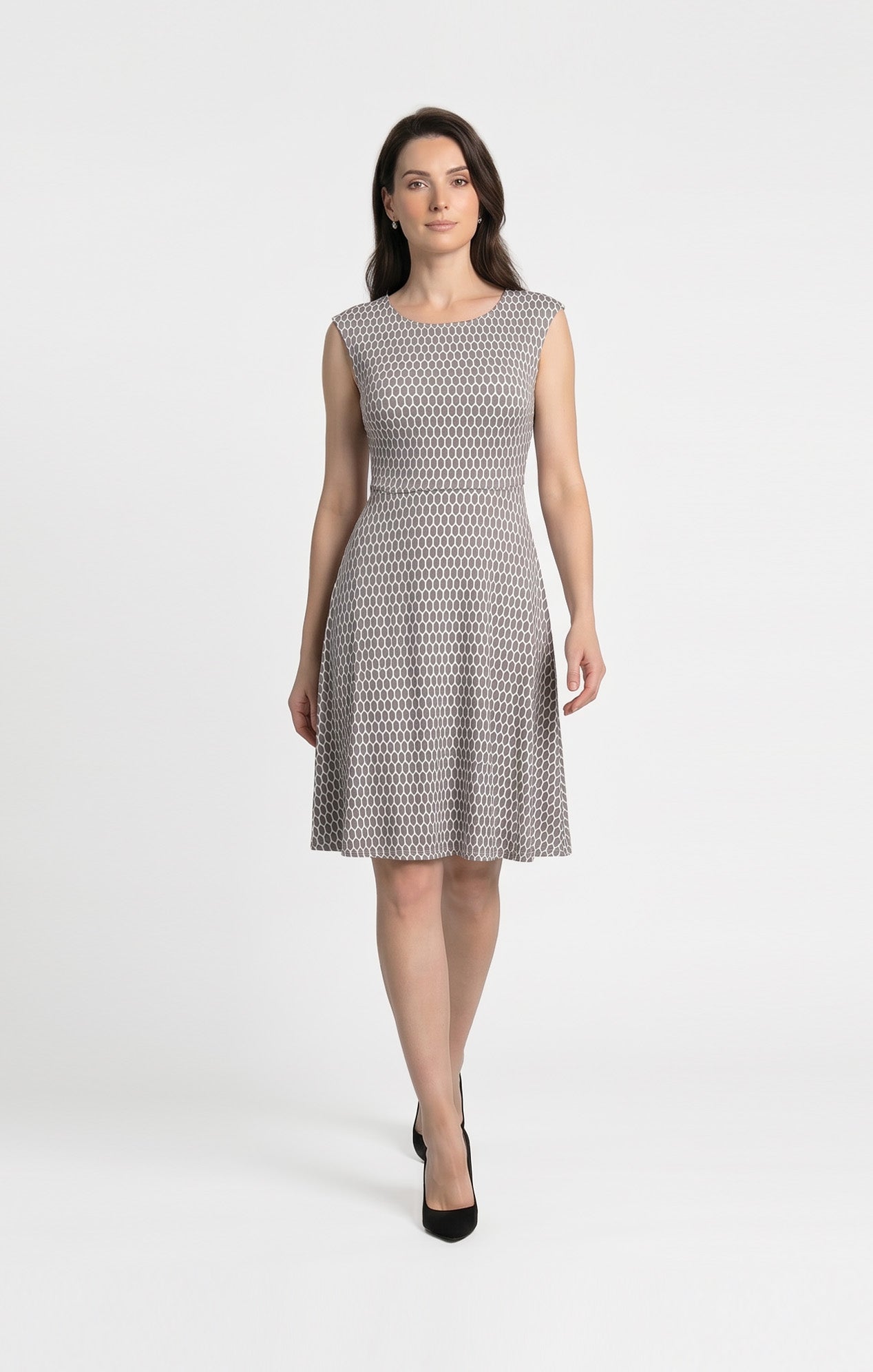 Vestido Estampado Beige con amarre