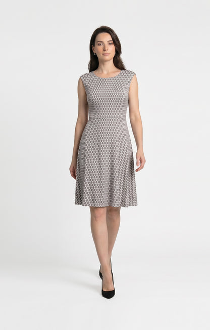 Vestido Estampado Beige con amarre
