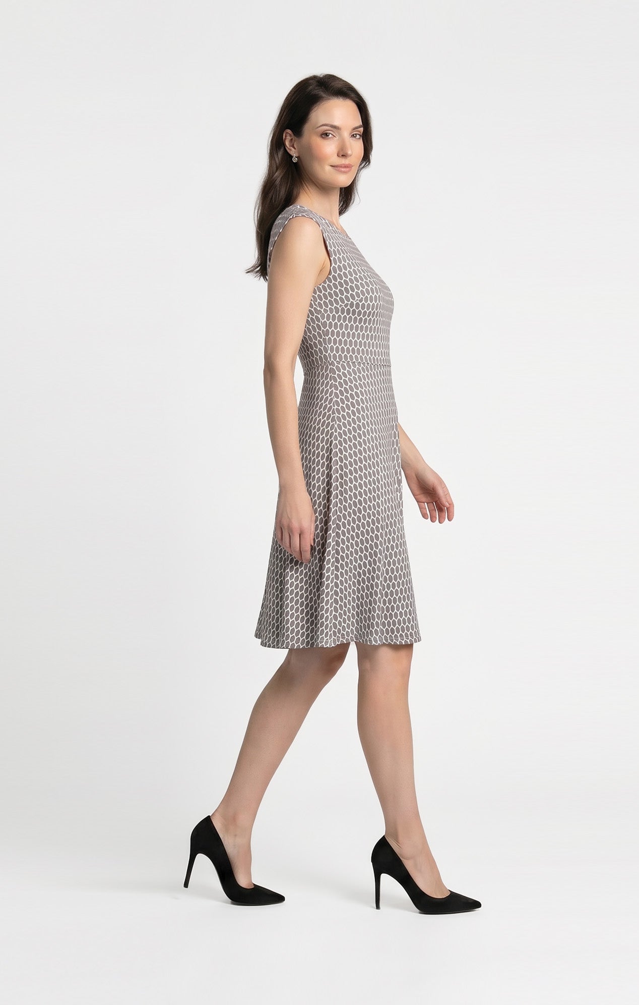 Vestido Estampado Beige con amarre